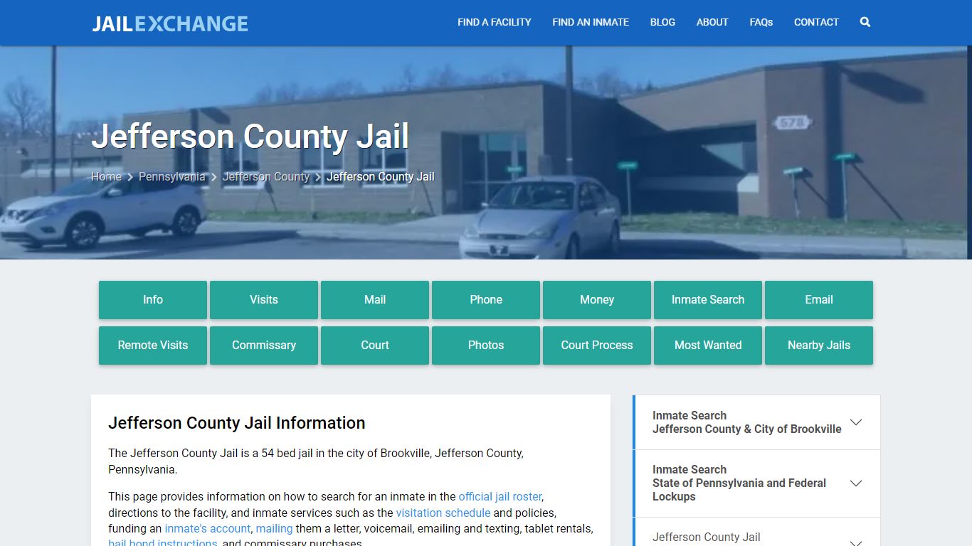 Jefferson County Jail, PA Inmate Search, Information
